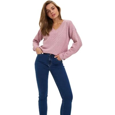 Pullover Damen Moodo Z-SW-4800 Rose L Femme Pullover Damen Moodo Z-SW-4800 Rose L Femme