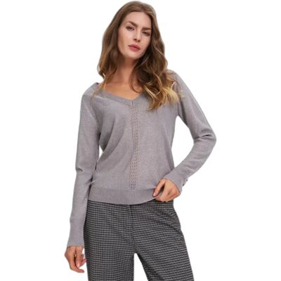 Pullover Damen Moodo Z-SW-4807 Gris L Femme Pullover Damen Moodo Z-SW-4807 Gris L Femme