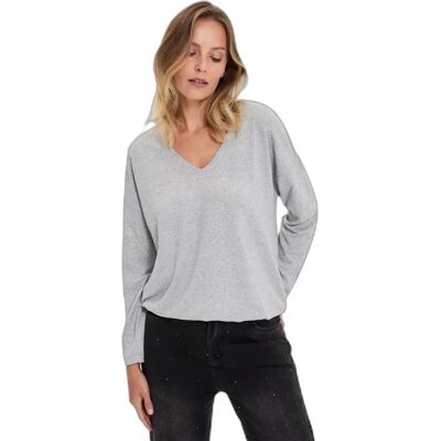 Pullover Damen Moodo Z-SW-4837 Gris M Femme Pullover Damen Moodo Z-SW-4837 Gris M Femme