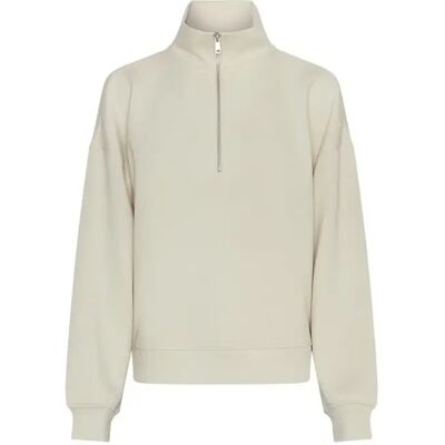 Sweatshirt 1/4 Reißverschluss Damen Moss Copenhagen HIlliana Ima Q Beige S/M Femme Sweatshirt 1/4 Reißverschluss Damen Moss Copenhagen HIlliana Ima Q Beige S/M Femme