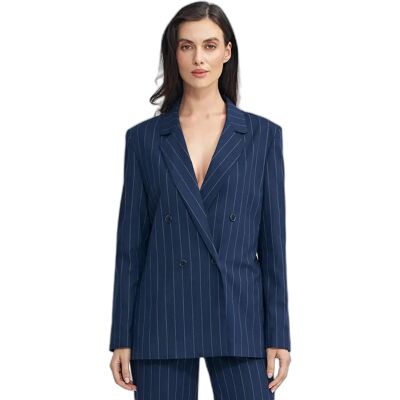 Damen oversized Blazer mit Knöpfen Nife Striped Bleu 40 Femme Damen oversized Blazer mit Knöpfen Nife Striped Bleu 40 Femme