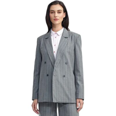 Damen oversized Blazer mit Knöpfen Nife Striped Gris 38 Femme Damen oversized Blazer mit Knöpfen Nife Striped Gris 38 Femme