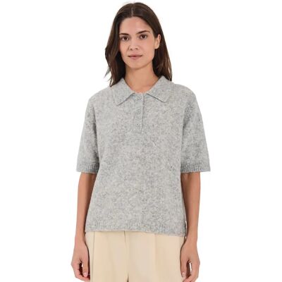Damen-Polo aus Strick Norr Halli Gris 36 Femme Damen-Polo aus Strick Norr Halli Gris 36 Femme