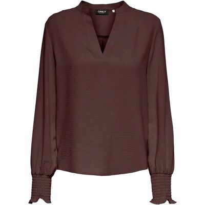 Damenbluse Only Mette Marron L Femme Damenbluse Only Mette Marron L Femme
