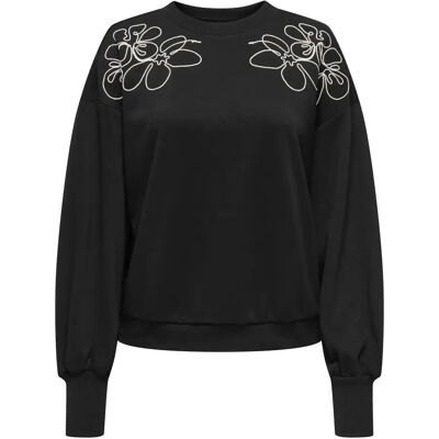 Damen Sweatshirt mit Rundhalsausschnitt und Druck Only Brooke Noir L Femme Damen Sweatshirt mit Rundhalsausschnitt und Druck Only Brooke Noir L Femme