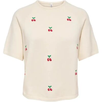 Damen T-Shirt Only Katia Beige L Femme Damen T-Shirt Only Katia Beige L Femme