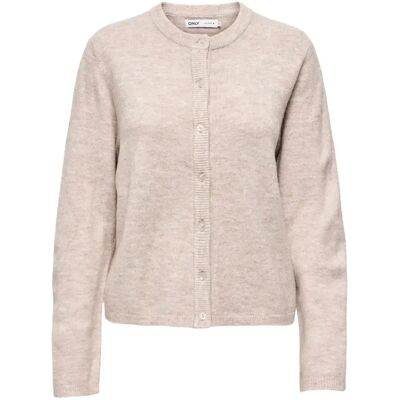Strickjacke mit Rundhalsausschnitt, Damen Only Simoni Beige M Femme Strickjacke mit Rundhalsausschnitt, Damen Only Simoni Beige M Femme