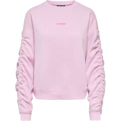 Sweatshirt mit gerafften Ärmeln Damen Only Rose S Femme Sweatshirt mit gerafften Ärmeln Damen Only Rose S Femme