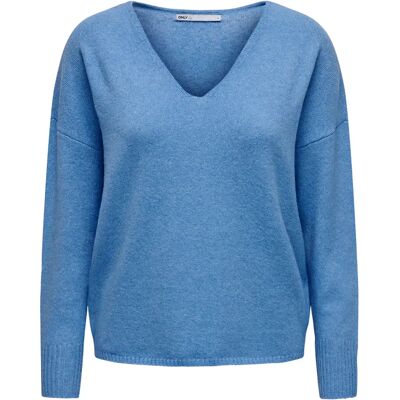 Pullover mit V-Ausschnitt Frau Only Onlrica life Bleu S Femme Pullover mit V-Ausschnitt Frau Only Onlrica life Bleu S Femme