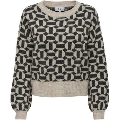 Pullover Damen Only Geo Life Beige M Femme Pullover Damen Only Geo Life Beige M Femme