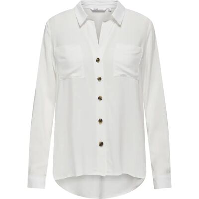 Langarmshirt Frau Only Yasmin Blanc S Femme Langarmshirt Frau Only Yasmin Blanc S Femme