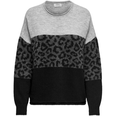 Pullover Damen Only Jade Animal Gris M Femme Pullover Damen Only Jade Animal Gris M Femme