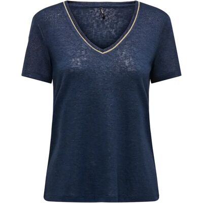 Bluse mit V-Ausschnitt Frau Only Onldorit Shine Jrs Bleu L Femme Bluse mit V-Ausschnitt Frau Only Onldorit Shine Jrs Bleu L Femme
