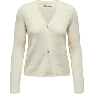 Strickjacke mit V-Ausschnitt, Damen Only Onlkatia Blanc L Femme Strickjacke mit V-Ausschnitt, Damen Only Onlkatia Blanc L Femme