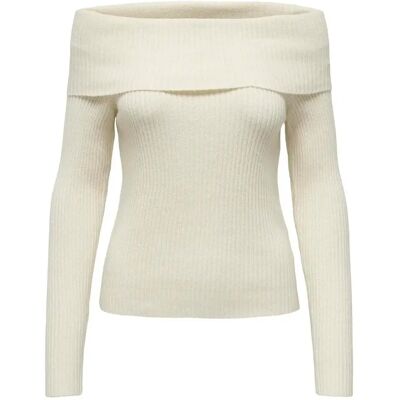 Pullover mit schulterfreiem Design für Damen Only Katia Blanc M Femme Pullover mit schulterfreiem Design für Damen Only Katia Blanc M Femme