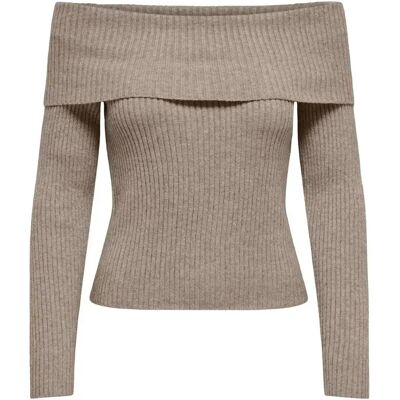 Pullover mit schulterfreien Ärmeln für Damen Only Katia Marron XL Femme Pullover mit schulterfreien Ärmeln für Damen Only Katia Marron XL Femme