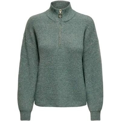 Pullover mit halbem Reißverschluss, Damen Only Tokyo Solid Vert S Femme Pullover mit halbem Reißverschluss, Damen Only Tokyo Solid Vert S Femme