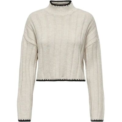 Pullover mit Rollkragen Damen Only Chick Stitch Blanc XL Femme Pullover mit Rollkragen Damen Only Chick Stitch Blanc XL Femme