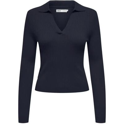 Damen Langarm-Polo mit V-Ausschnitt Only Kaya Bleu XL Femme Damen Langarm-Polo mit V-Ausschnitt Only Kaya Bleu XL Femme