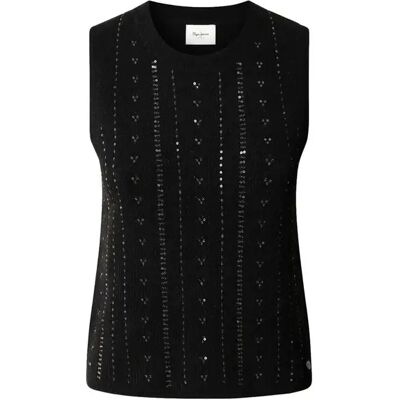 Ärmelloser Pullover Damen Pepe Jeans Elaine Noir S Femme Ärmelloser Pullover Damen Pepe Jeans Elaine Noir S Femme