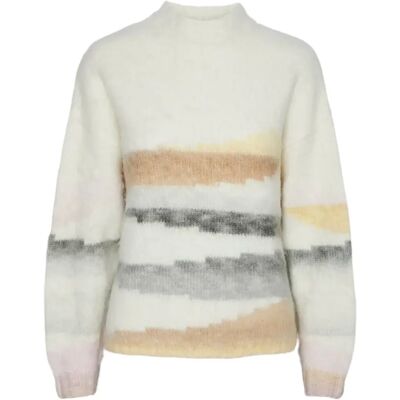 Sweatshirt Damen Pieces Pcjeria Jacquard Beige M Femme Sweatshirt Damen Pieces Pcjeria Jacquard Beige M Femme