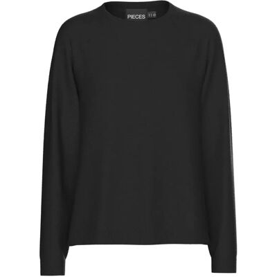 Pullover mit Rundhalsausschnitt, Damen Pieces Bree Noir XS Femme Pullover mit Rundhalsausschnitt, Damen Pieces Bree Noir XS Femme
