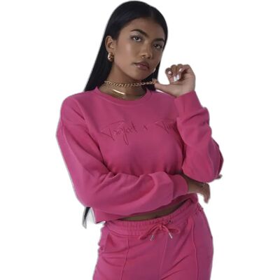 Project X Paris Fuchsia Oversized Cropped Sweatshirt - Frau - Basic Top Project X Paris Fuchsia Oversized Cropped Sweatshirt - Frau - Basic Top