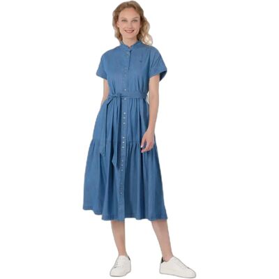 Lange Denim Kleid Damen Ragwear Liora Bleu 2XL Femme Lange Denim Kleid Damen Ragwear Liora Bleu 2XL Femme