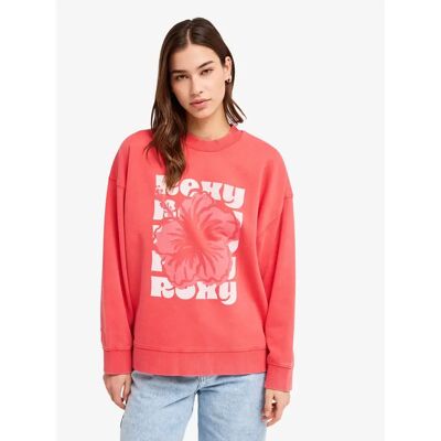 Sweatshirt Damen Roxy Lineup Terry Rouge L Femme Sweatshirt Damen Roxy Lineup Terry Rouge L Femme