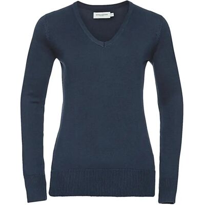 Strickpullover mit V-Ausschnitt für Damen Russell Athletic Bleu 2XS Femme Strickpullover mit V-Ausschnitt für Damen Russell Athletic Bleu 2XS Femme