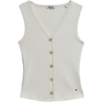 Damen-Top Salsa Jeans Cancelled Beige M Femme Damen-Top Salsa Jeans Cancelled Beige M Femme