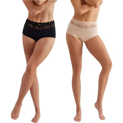 Höschen mit hoher Taille, Damen Selmark Essential (x2) Multicolore 2XL Femme Höschen mit hoher Taille, Damen Selmark Essential (x2) Multicolore 2XL Femme