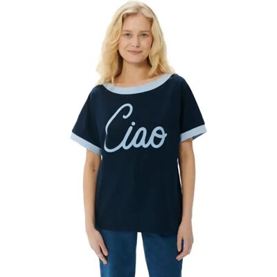 Damen T-Shirt She is Sunday Nola Bleu L Femme Damen T-Shirt She is Sunday Nola Bleu L Femme