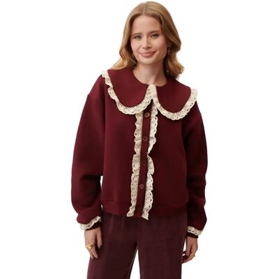 Strickjacke, Damen She is Sunday Noelle Rouge L Femme Strickjacke, Damen She is Sunday Noelle Rouge L Femme