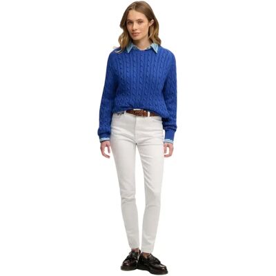 Lässiger Damen-Pullover mit Zopfmuster Superdry Bleu XS Femme Lässiger Damen-Pullover mit Zopfmuster Superdry Bleu XS Femme