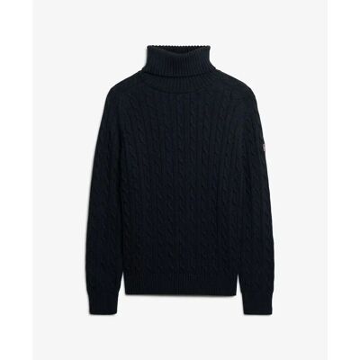 Damenpullover mit Rollkragen Superdry Bleu XS Femme Damenpullover mit Rollkragen Superdry Bleu XS Femme