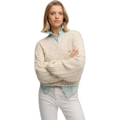 Oversized Damen-Crewneck-Pullover Superdry Beige XS Femme Oversized Damen-Crewneck-Pullover Superdry Beige XS Femme