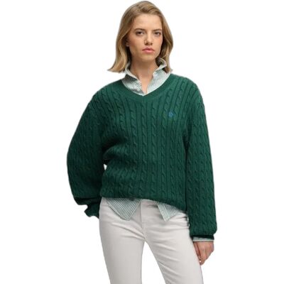 Oversized Damen-Crewneck-Pullover Superdry Vert L Femme Oversized Damen-Crewneck-Pullover Superdry Vert L Femme