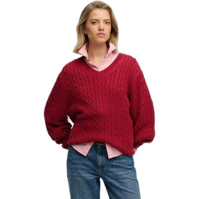 Oversized Damen-Crewneck-Pullover Superdry Rouge M Femme Oversized Damen-Crewneck-Pullover Superdry Rouge M Femme