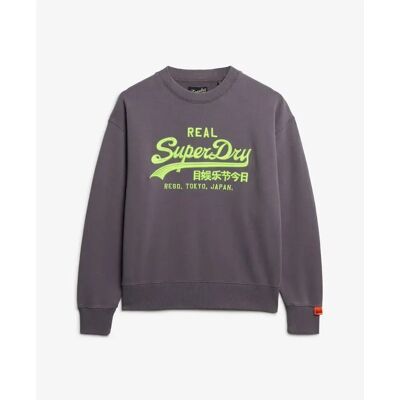 Leuchtender Damen-Pullover mit Rundhalsausschnitt Superdry Vintage Logo Gris M Femme Leuchtender Damen-Pullover mit Rundhalsausschnitt Superdry Vintage Logo Gris M Femme