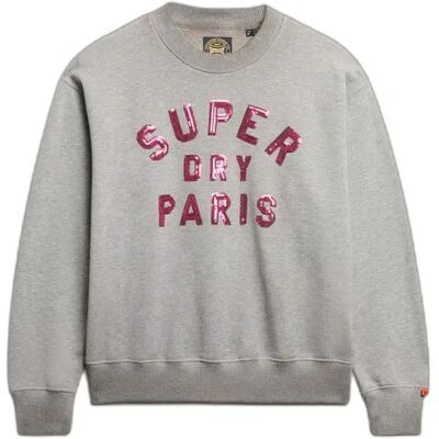 Sweatshirt Damen Superdry Embellished Varsity Gris 2XS Femme Sweatshirt Damen Superdry Embellished Varsity Gris 2XS Femme