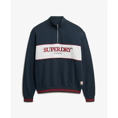 Damen Hoodie mit Reißverschluss Superdry Country Club Bleu L Femme Damen Hoodie mit Reißverschluss Superdry Country Club Bleu L Femme