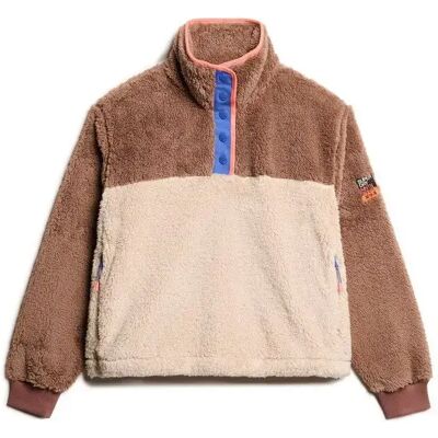Fleece für Damen Superdry Mash Up Marron S Femme Fleece für Damen Superdry Mash Up Marron S Femme