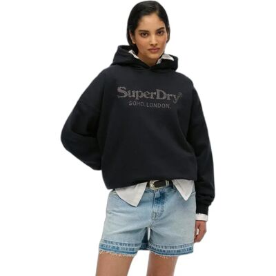 Metallic Casual Hoodie für Frauen Superdry Venue Noir 2XS Femme Metallic Casual Hoodie für Frauen Superdry Venue Noir 2XS Femme