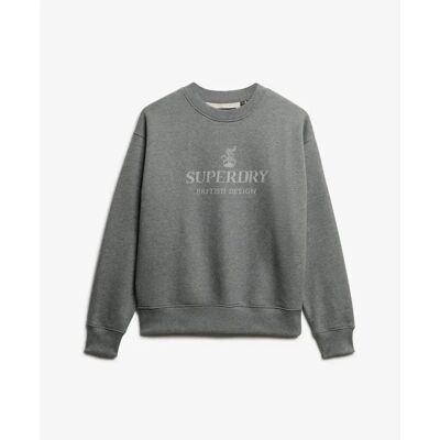Sweatshirt Damen Superdry British Design Gris XL Femme Sweatshirt Damen Superdry British Design Gris XL Femme
