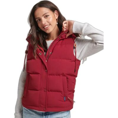 Ärmellose Daunenjacke mit Kapuze, Frau Superdry Everest Rouge XL Femme Ärmellose Daunenjacke mit Kapuze, Frau Superdry Everest Rouge XL Femme