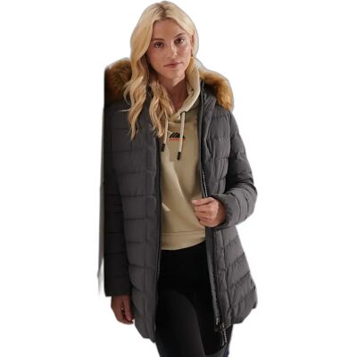 Lange Daunenjacke Damen Superdry Arctic Gris XS Femme Lange Daunenjacke Damen Superdry Arctic Gris XS Femme