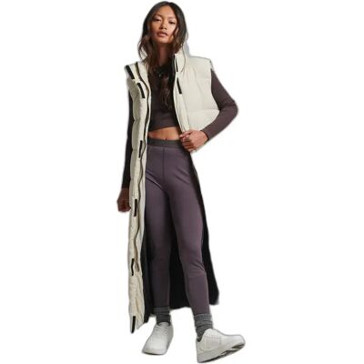 Lange ärmellose Daunenjacke Frau Superdry Ripstop Beige XS Femme Lange ärmellose Daunenjacke Frau Superdry Ripstop Beige XS Femme