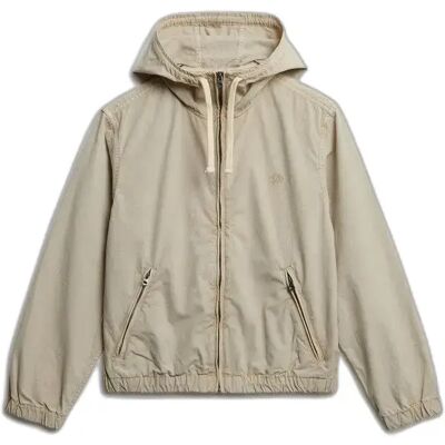 Damen Kapuzenjacke aus gewaschenem Twill Superdry Beige L Femme Damen Kapuzenjacke aus gewaschenem Twill Superdry Beige L Femme
