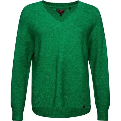 Oversize-Pullover mit V-Ausschnitt, Damen Superdry Vert XS Femme Oversize-Pullover mit V-Ausschnitt, Damen Superdry Vert XS Femme